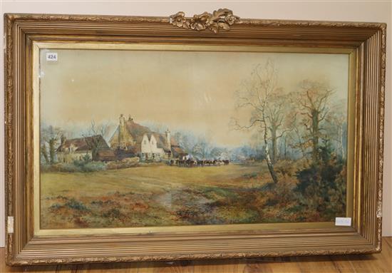 George C. Haite, watercolour, The Cottage, Homes of England, signed and dated 1891, label verso, 52 x 94cm